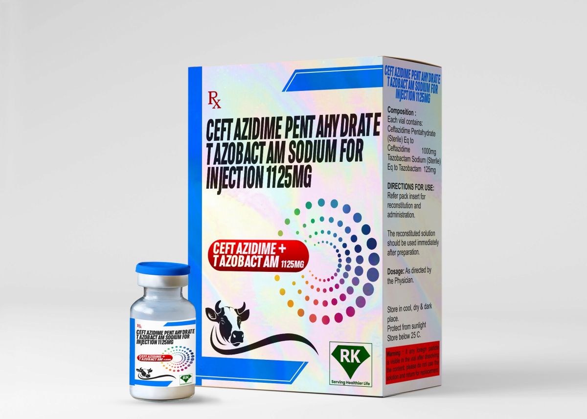 Ceftazidime Pentahydrate and Tazobacatam for injection 1125mg
